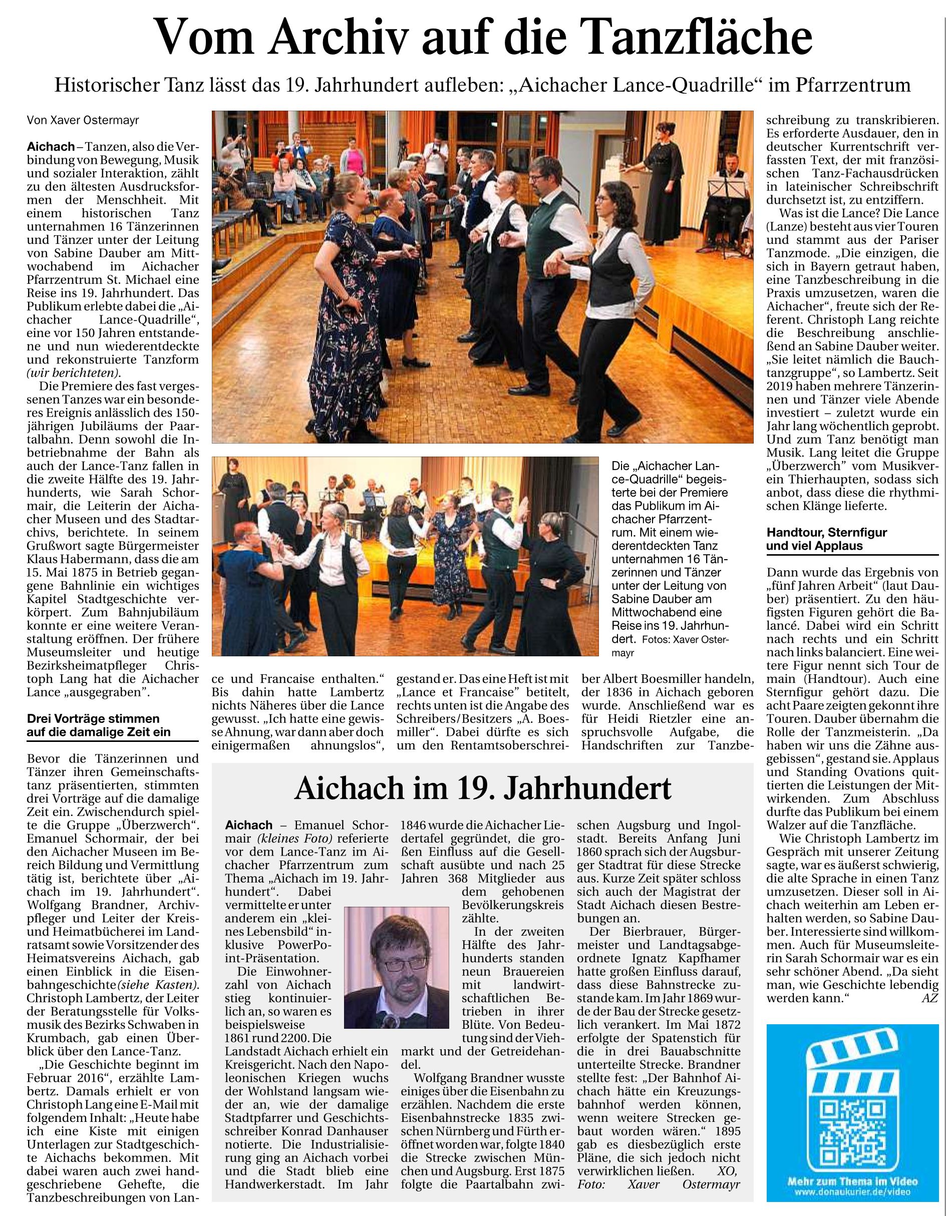 Aichacher Lance mit Kurzvortrag wbr zur Eisenbahn