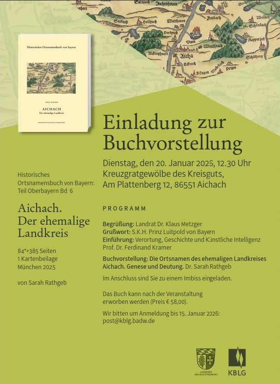 Einladung Ortsnamenbuch Aichach